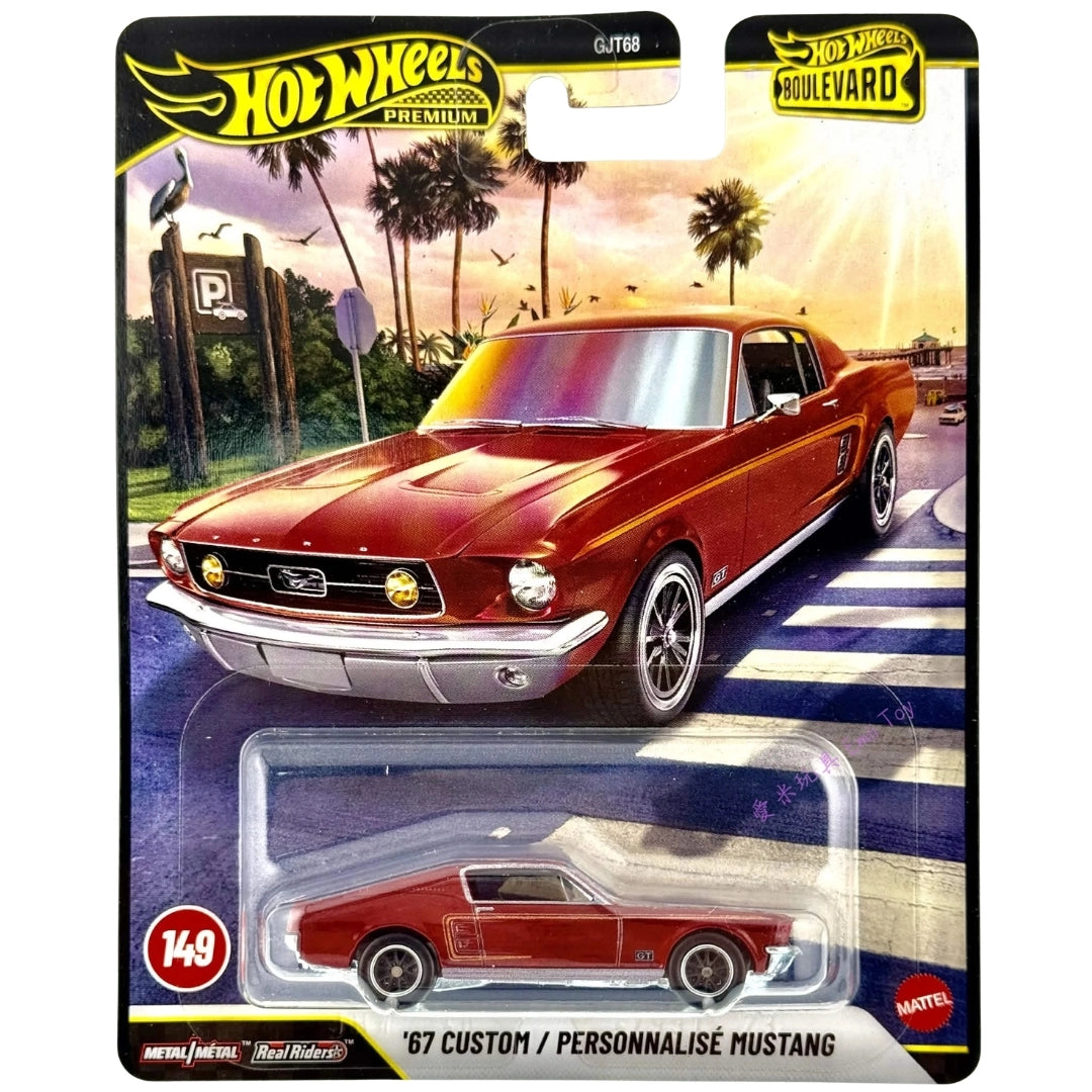 Hot Wheels 1:64 '67 Custom Mustang Metalflake Dark Red