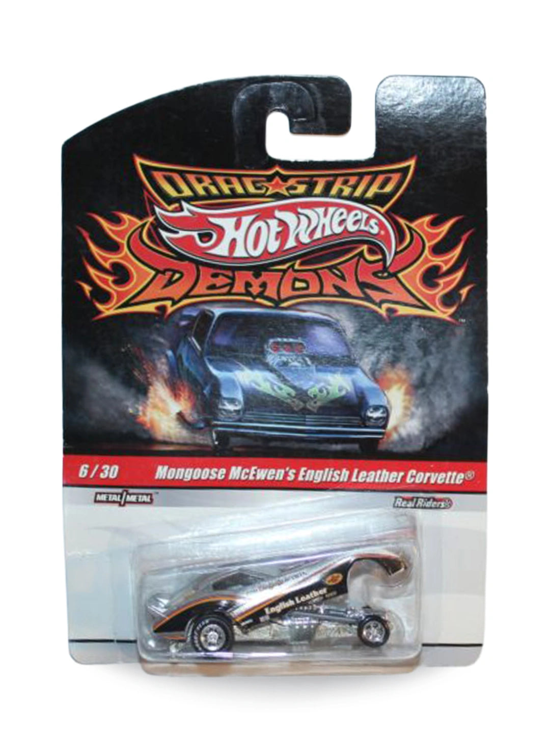 Hot Wheels Dragstrip Demons 2009 Mongoose McEwen's English Leather Corvette 1:64 – White