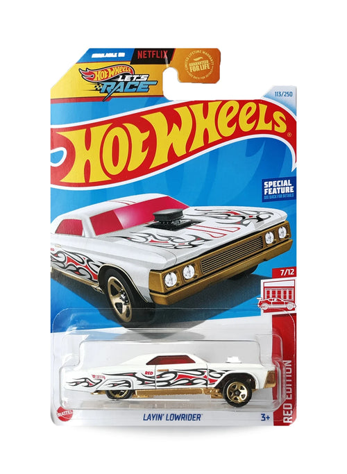 Hot Wheels Red Edition 2024 Layin' Lowrider 1:64 – White