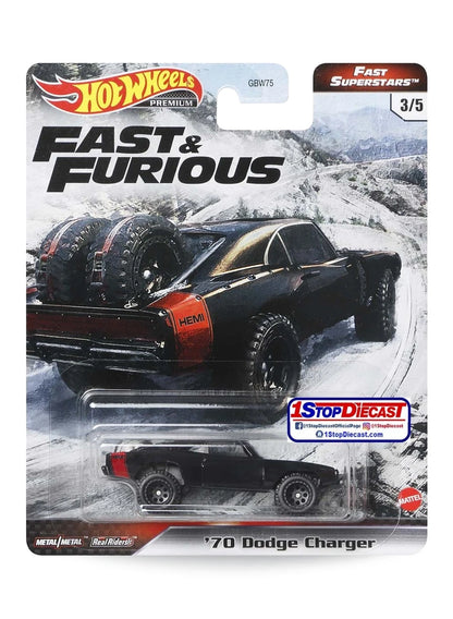 Hot Wheels Fast & Furious Premium Series Fast Superstars 2021 '70 Dodge Charger 1:64 – Black