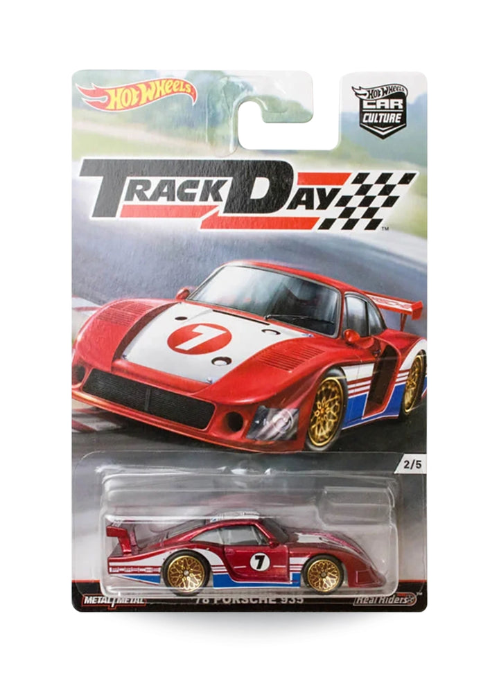 Hot Wheels Car Culture Track Day '78 Porsche 935 1:64 scale premium diecast race car mint on its original 2/5 numbered motorsport background blister card.
