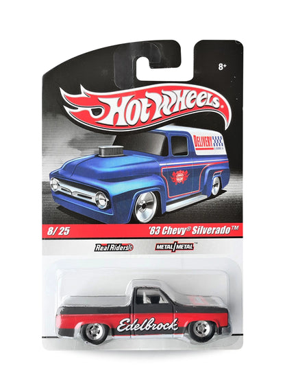 Hot Wheels Delivery Slick Rides 2010 Chevrolet '83 Chevy Silverado 1:64 – Flat Black & Red