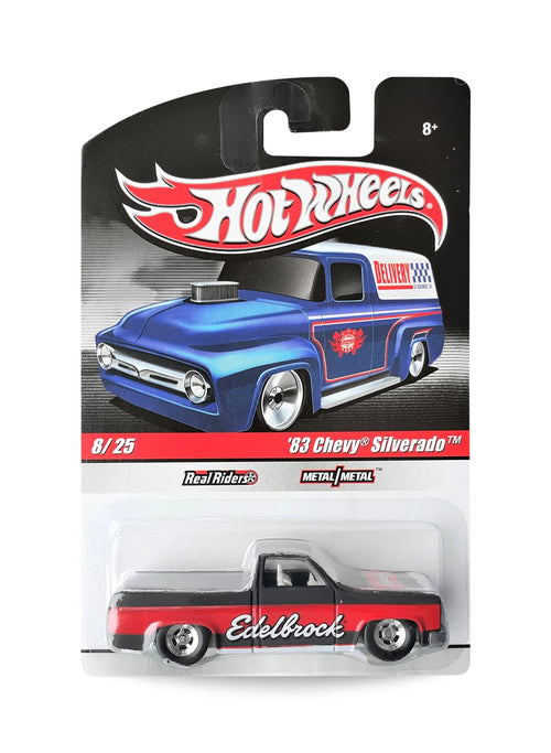 Hot Wheels Delivery Slick Rides 2010 Chevrolet '83 Chevy Silverado 1:64 – Flat Black & Red
