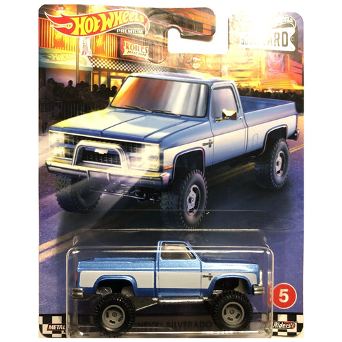 Hot Wheels 1:64 '83 Chevy Silverado 4x4 Metalflake Blue