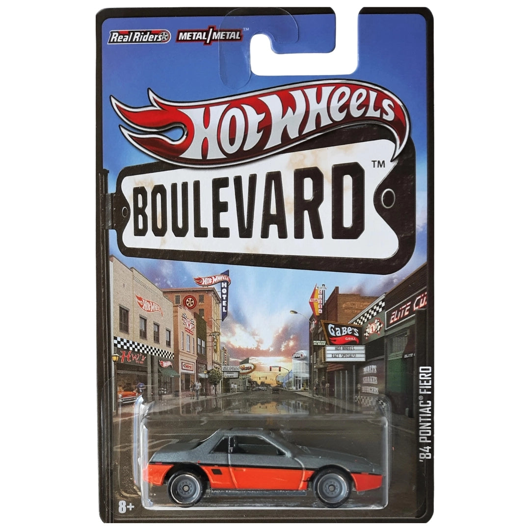 Hot Wheels 1:64 '84 Pontiac Fiero Flat Metalflake Grey & Metalflake Orange