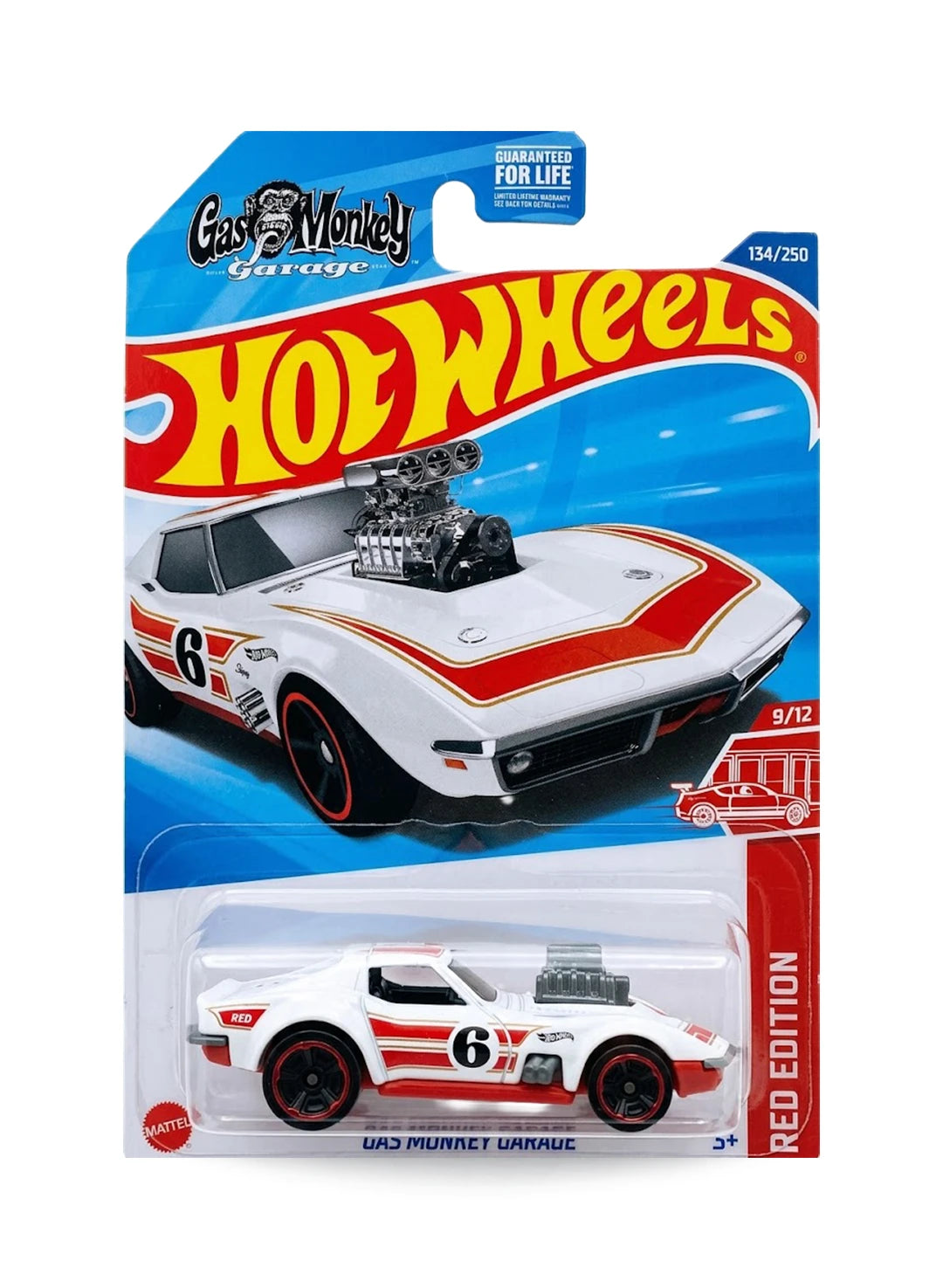 Hot Wheels Red Edition 2025 Chevrolet '68 Corvette Gas Monkey Garage 1:64 White