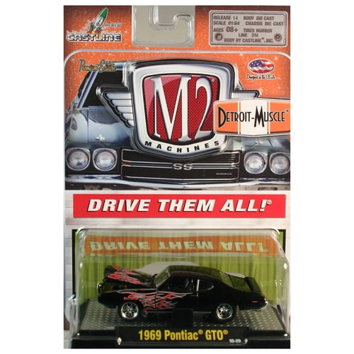 1969 Pontiac GTO - Black (Flame Livery, Clamshell Blister)