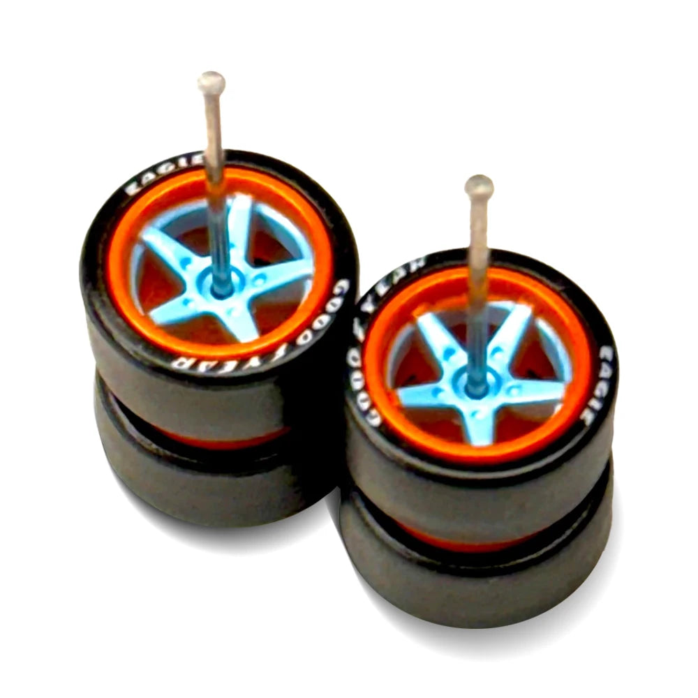 Advan V2 - 11mm / 11 - Blue + Orange Lip Lettered Tire Short Axle