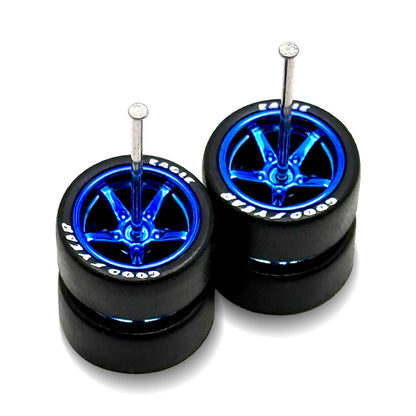 Advan V2 Blue Electro LETTERED Tire 11mm / 11mm shorter axle NEWEST VERSION