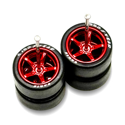 Advan V2 Red Electro LETTERED Tire 11mm / 11mm shorter axle NEWEST VERSION
