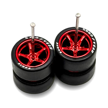 Advan V2 Red Electro LETTERED Tire 11mm / 11mm shorter axle NEWEST VERSION