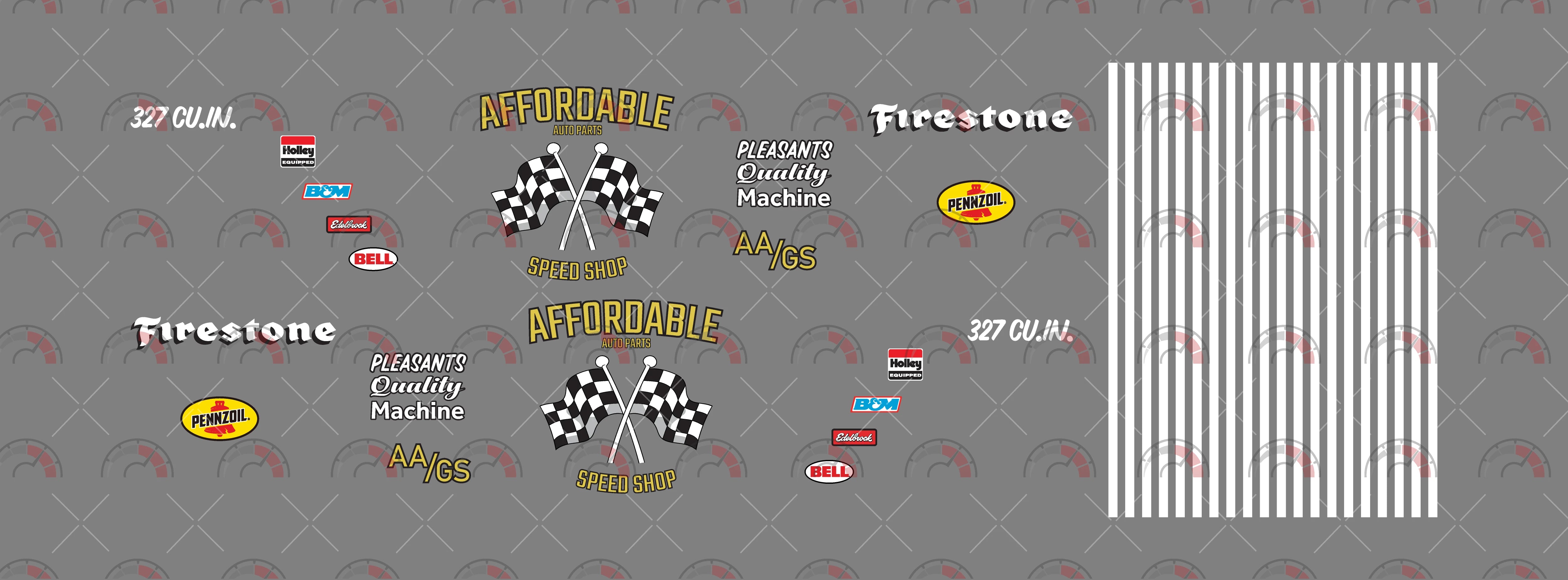 Affordable Speed Shop Toy car Decals