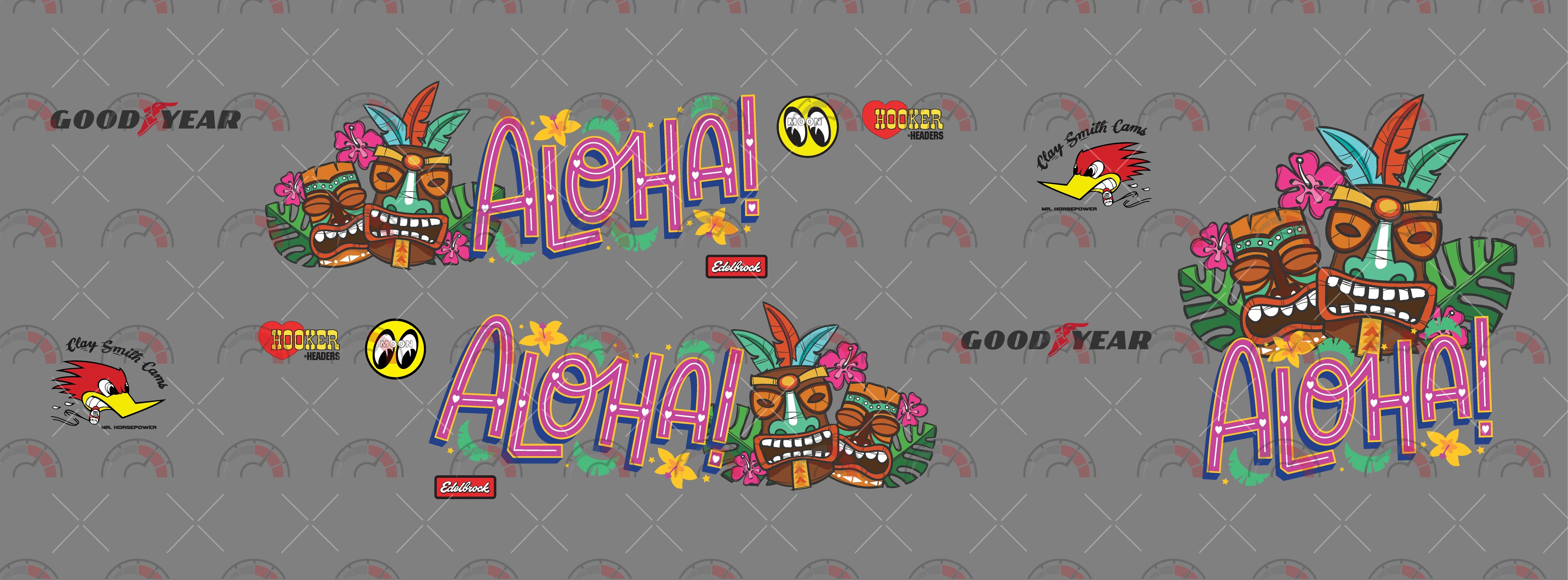 Aloha Toy Car Sticker Design