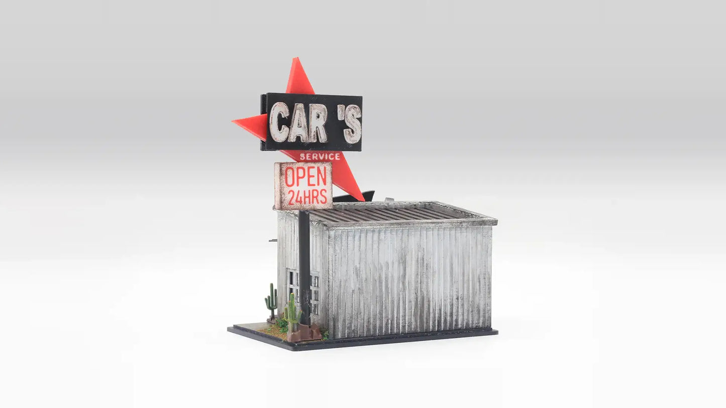 Garage Diorama Display for 1:64 Diecast Cars – Back to the Garage Scene