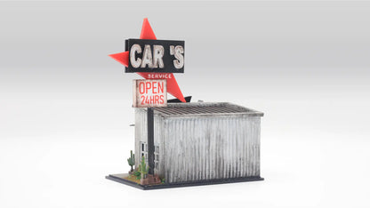 Garage Diorama Display for 1:64 Diecast Cars – Back to the Garage Scene