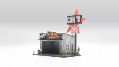 Garage Diorama Display for 1:64 Diecast Cars – Back to the Garage Scene