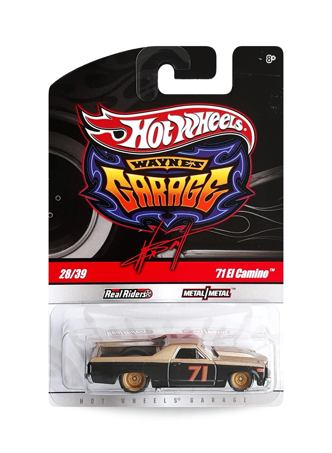 Hot Wheels Garage 2010 Chevrolet '71 El Camino 1:64 – Black & Metalflake Gold