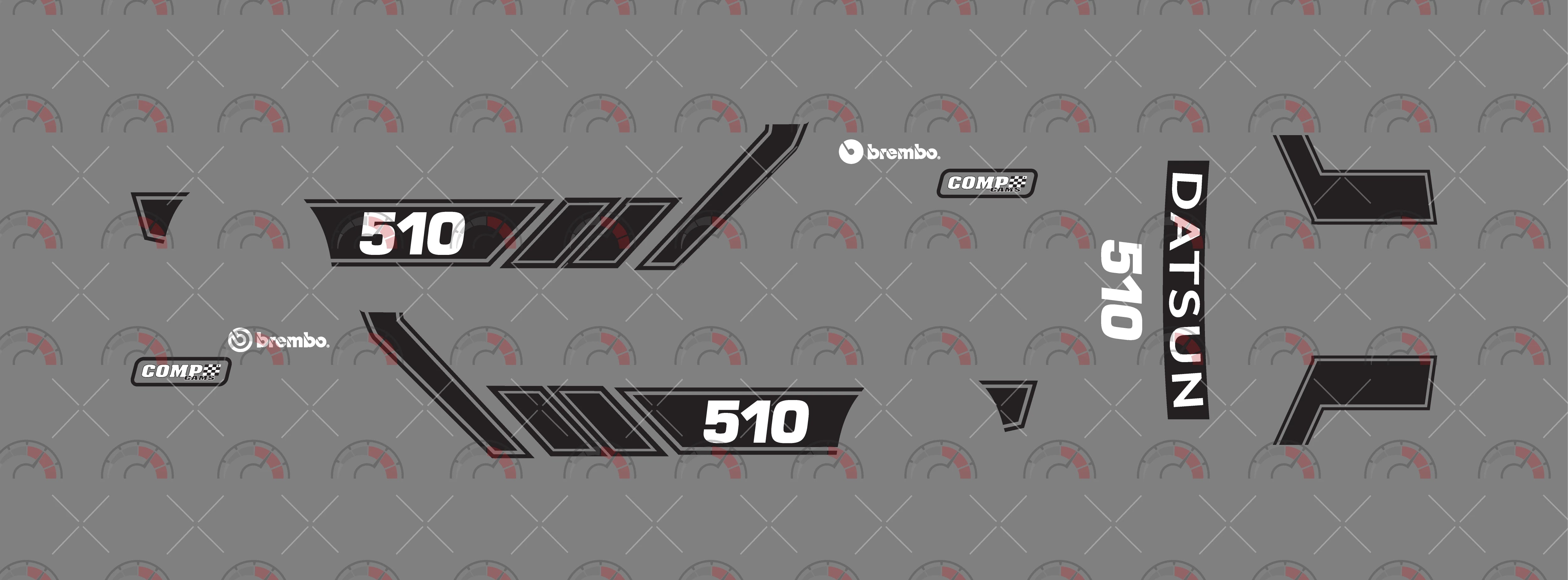Black & Red Custom Model Car Decals