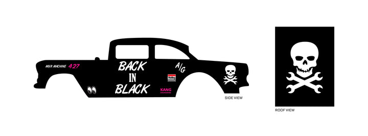 Back in Black Toy Car Sticker