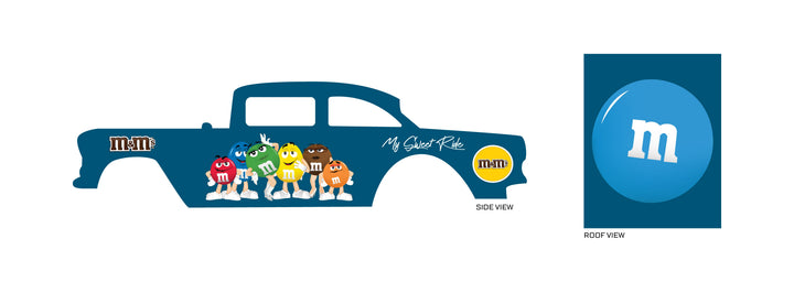 Blue M&M Custom Car Decals