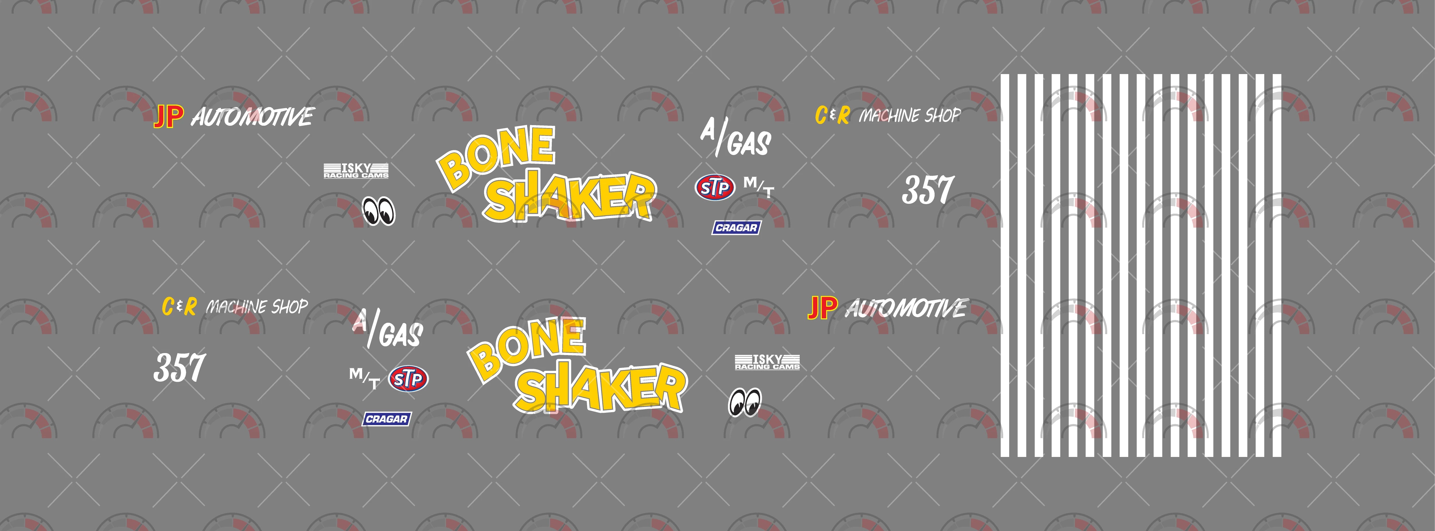 Bone Shaker Toy Vehicle Decals