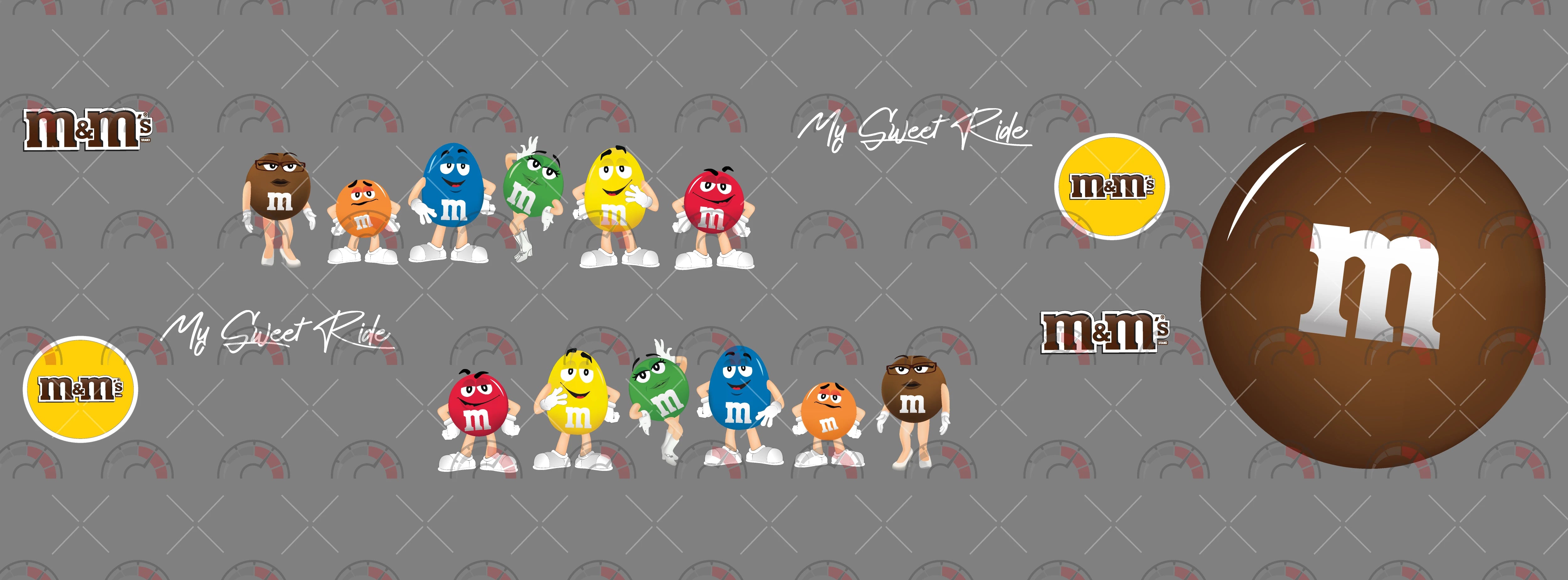 Brown M&M Custom Model Car Decals