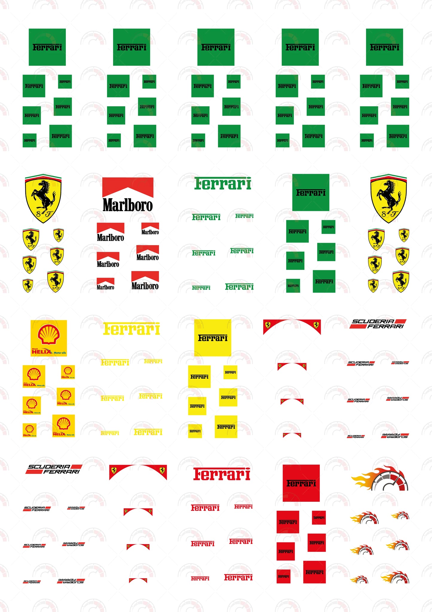 Ferrari Text Square (Green)