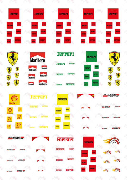 Ferrari Text Square (Red)