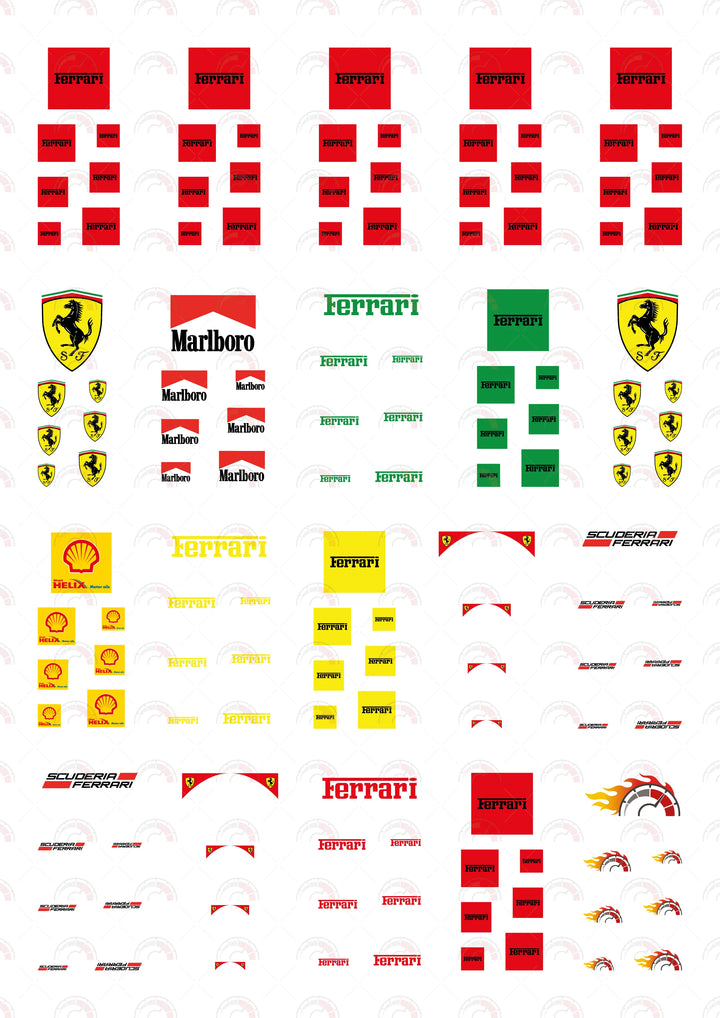 Ferrari Text Square (Red)