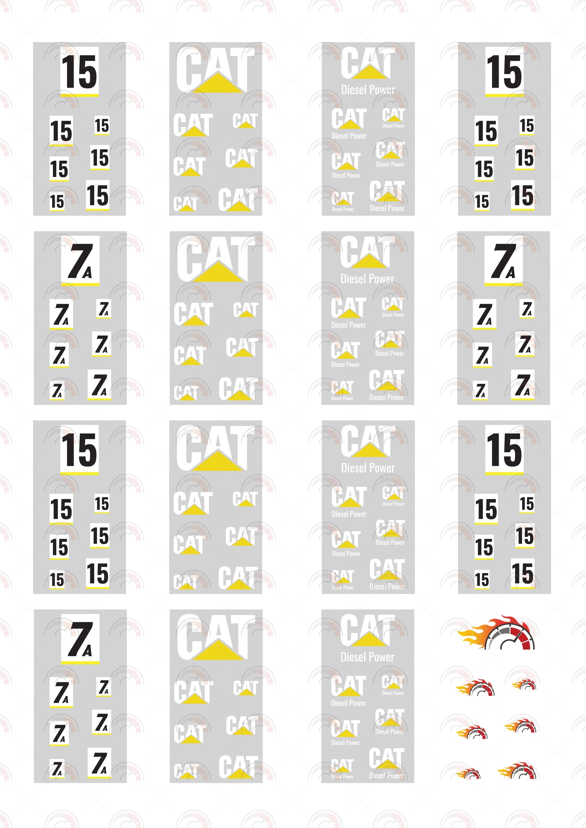 CAT 02 DIY toy car decal templates