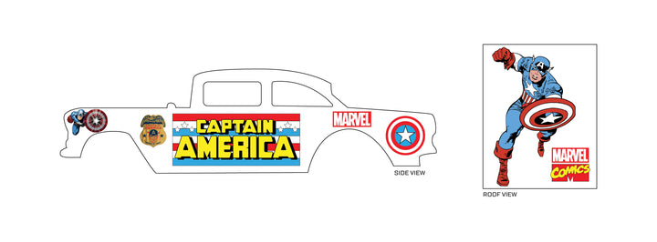 Captain America Old School model Car Decals