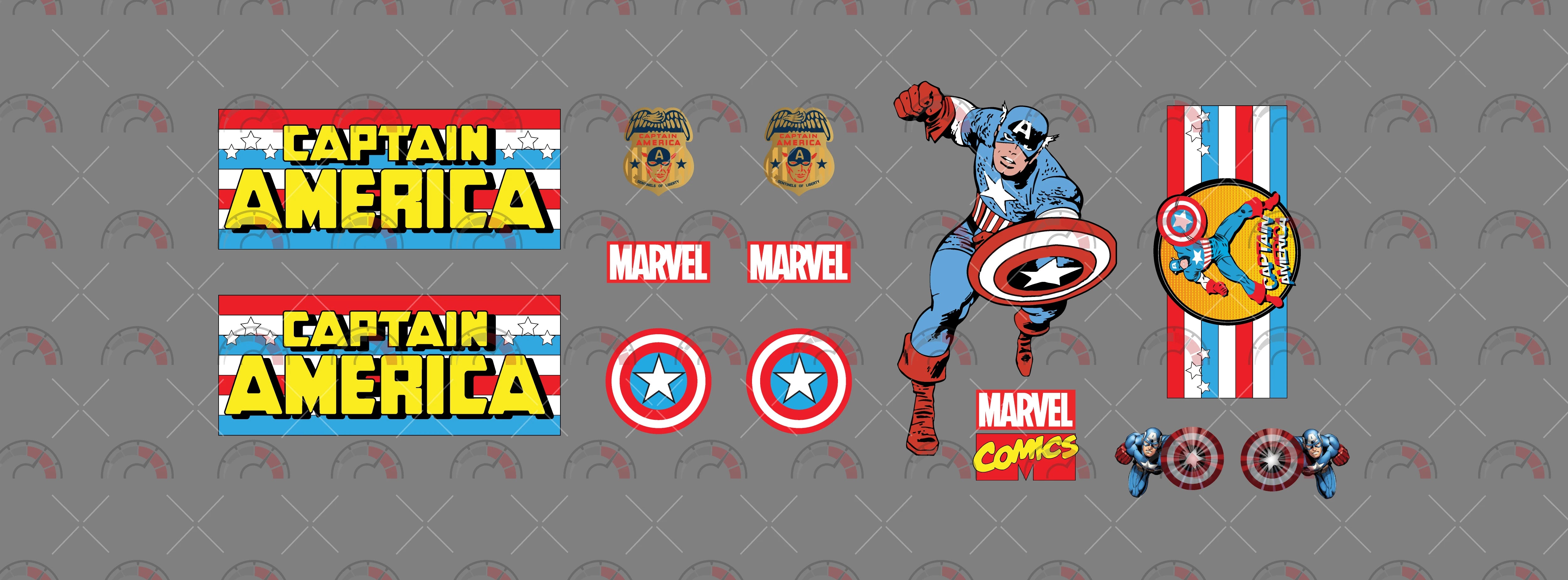 Captain America Old School model Car Decals