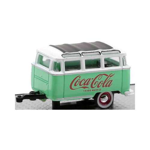 Caravan - Mint Green Coca-Cola Livery, Silver/Whitewall Wheels, Black Frame & Interior, Coca-Cola Series Release TW17, Premium Range Set Exclusive
