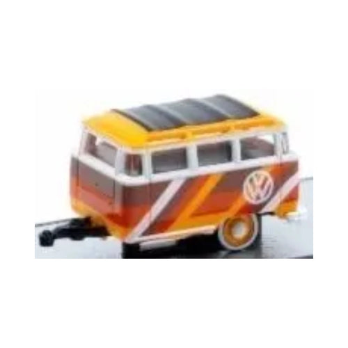 Caravan - Orange/Brown Volkswagen Livery, Whitewall Wheels, Auto-Haulers Release 90, Limited Edition Set Exclusive