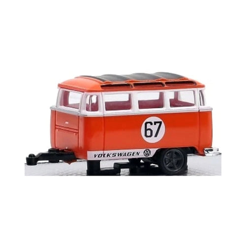 Caravan - Orange & White Volkswagen Race Livery #67, Black Wheels, Auto-Haulers Release 48, Limited Edition Set Exclusive