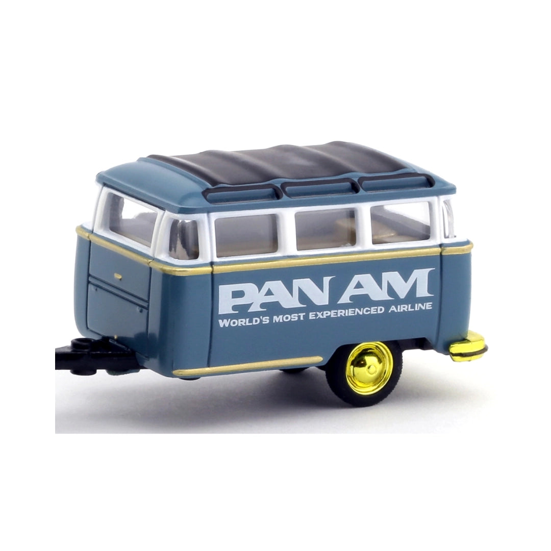 Caravan (Trailer) - Blue & White Pan Am Livery, Gold Chrome Rims, Chase Version, MiJo Exclusives Release MJS04, Premium Range Set Exclusive