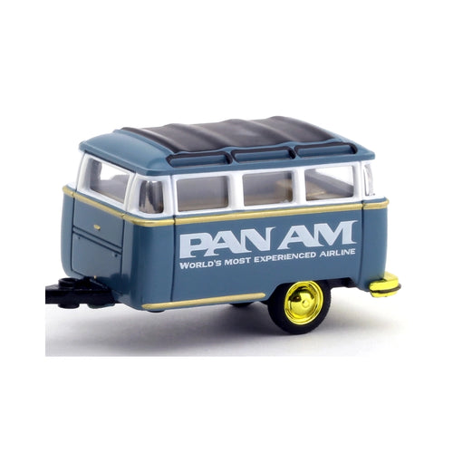 Caravan (Trailer) - Blue & White Pan Am Livery, Gold Chrome Rims, Chase Version, MiJo Exclusives Release MJS04, Premium Range Set Exclusive