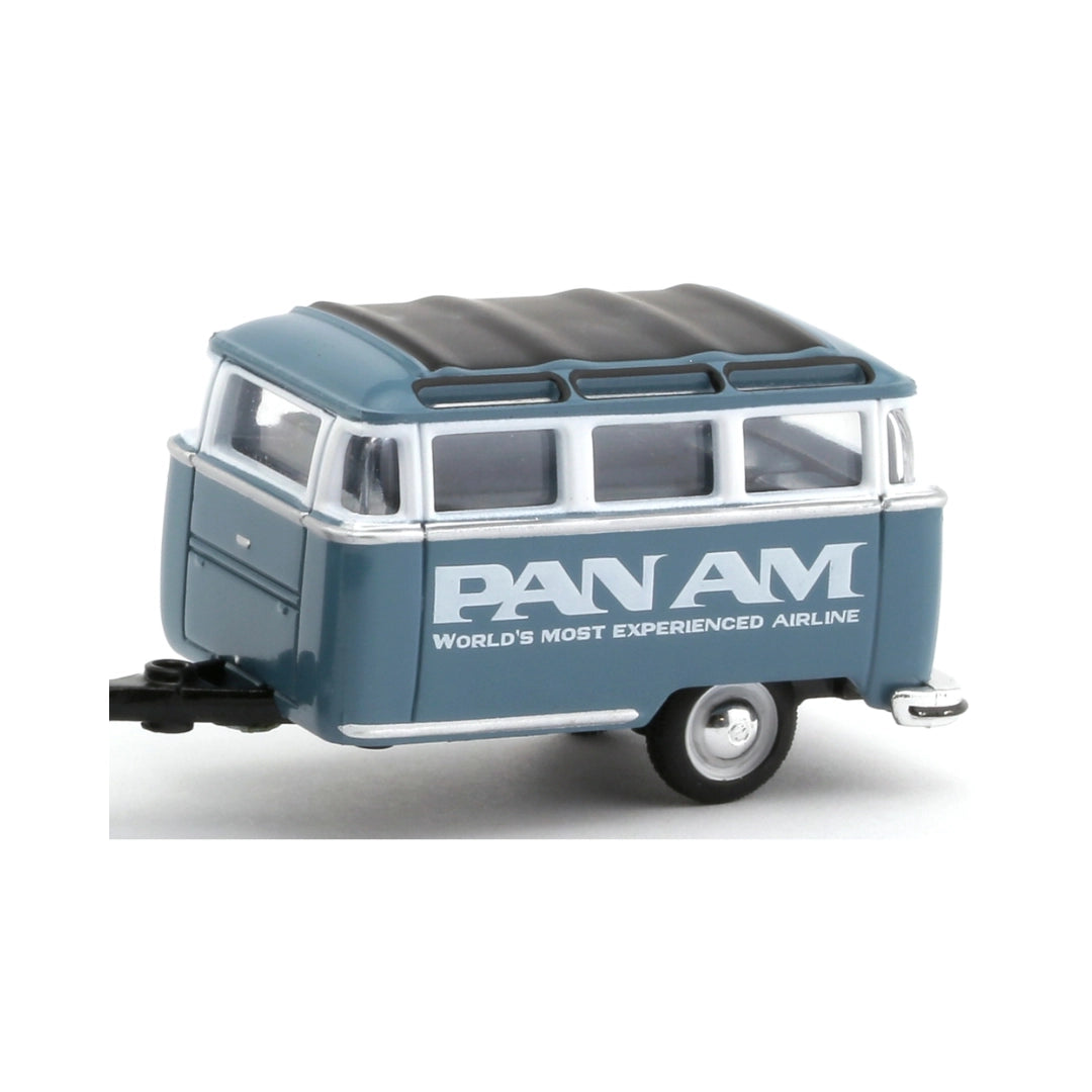 Caravan (Trailer) - Blue & White Pan Am Livery, Silver Rims, MiJo Exclusives Release MJS04, Premium Range Set Exclusive