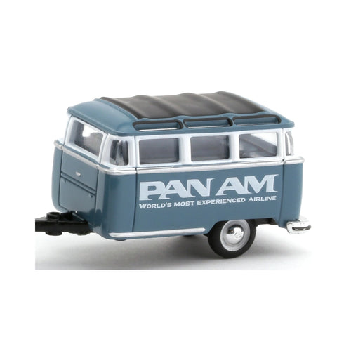Caravan (Trailer) - Blue & White Pan Am Livery, Silver Rims, MiJo Exclusives Release MJS04, Premium Range Set Exclusive