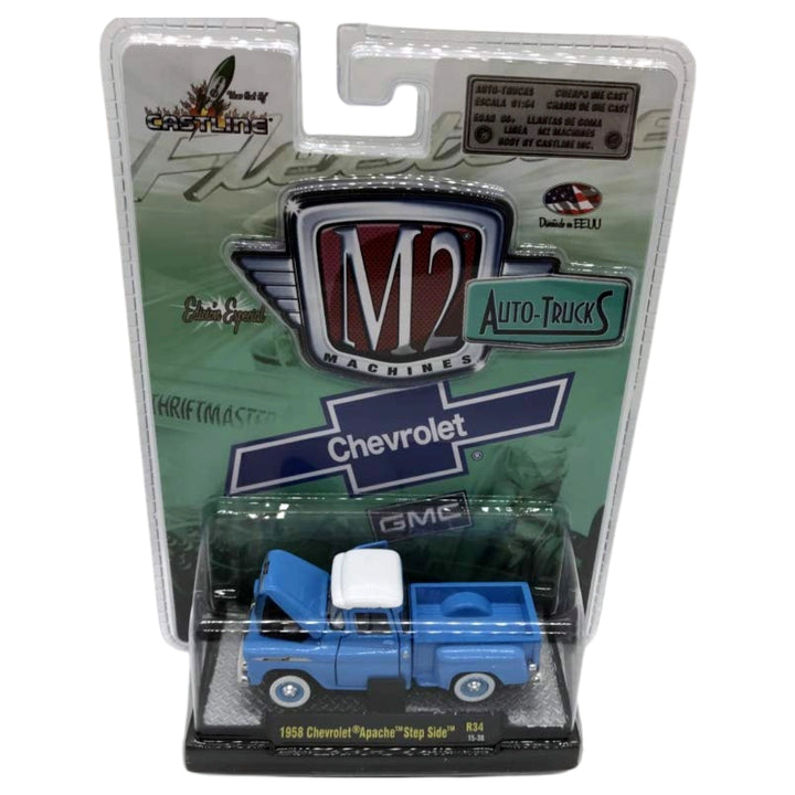 Chevrolet Apache Step Side - Blue White Roof Clamshell Blister