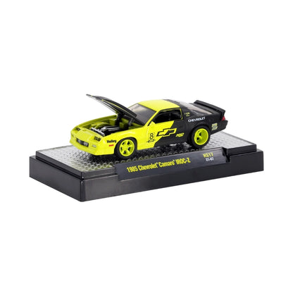 Chevrolet Camaro IROC-Z Yellow Black Hood Green Rims