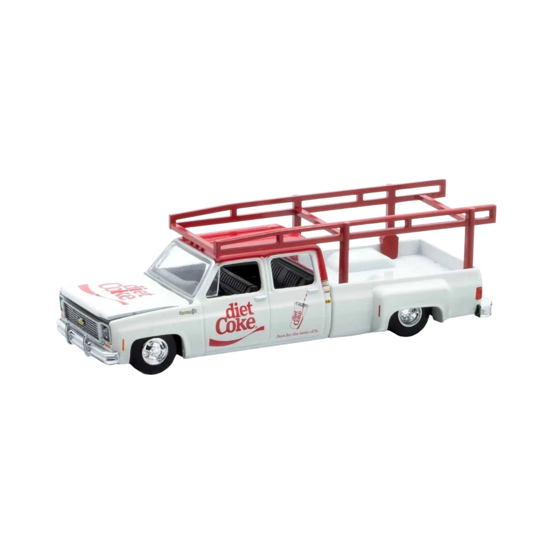 Chevrolet Cheyenne Super 30 - White Diet Coke (Silver Chrome Rims & Details, Black Interior, Red Ladder Rack)