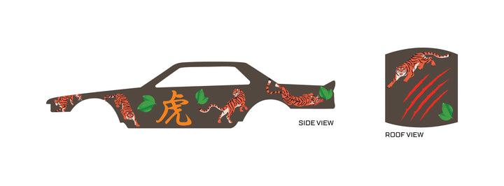 Toy Car Sticker Design - Couching Tiger 01