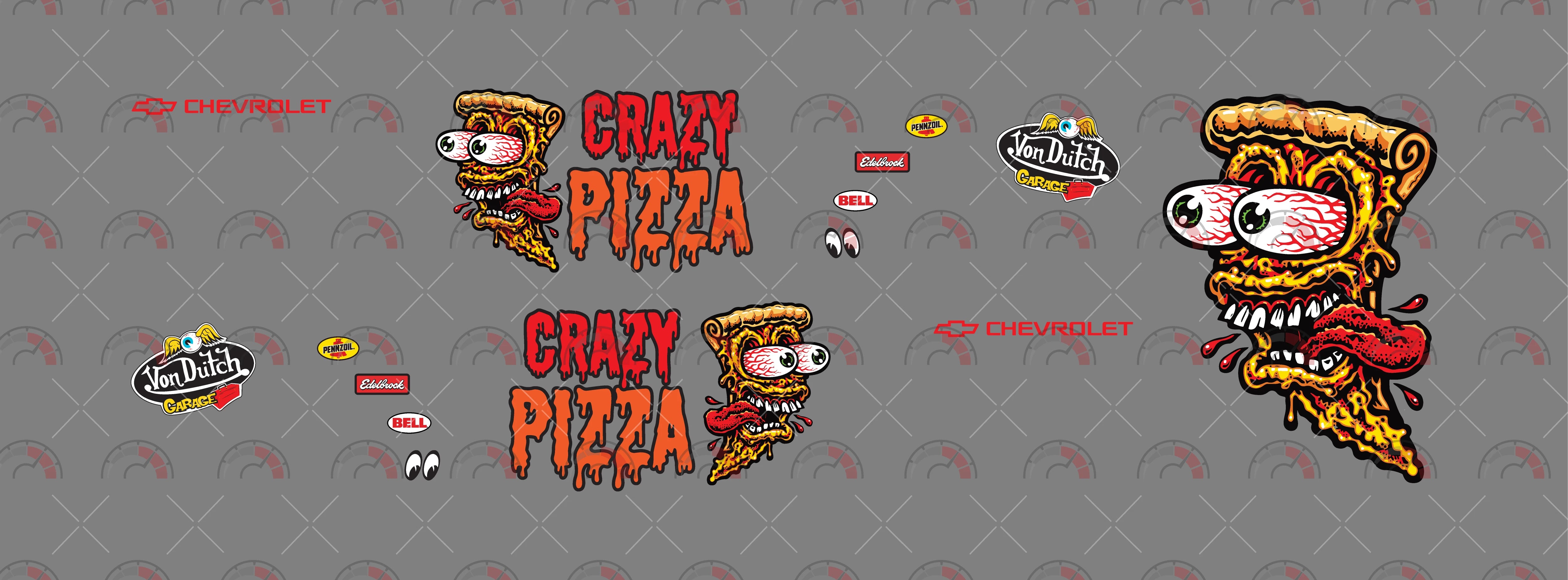 Crazy Pizza 03 Toy Vehicle Decals
