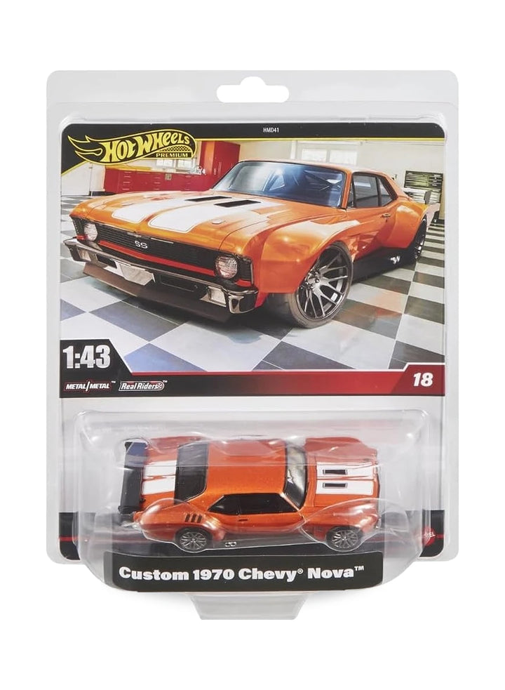 Hot Wheels Premium Singles 1:43 2025 Custom 1970 Chevy Nova 1:43 – Metalflake Orange