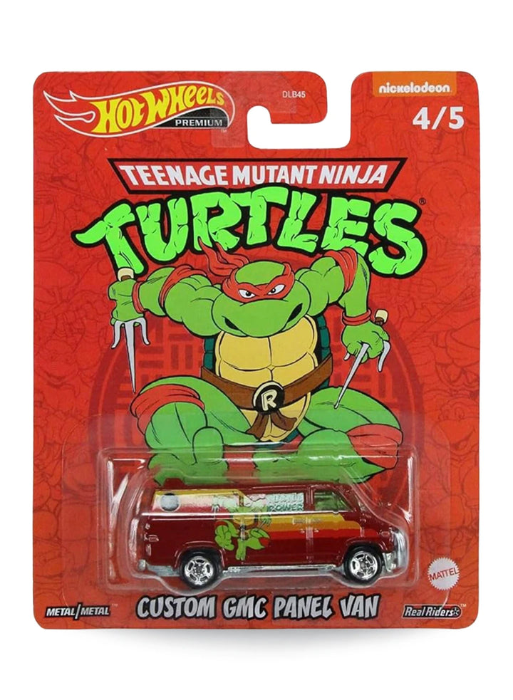 Hot Wheels Pop Culture Teenage Mutant Ninja Turtles Raphael Custom GMC Panel Van 1:64 scale premium diecast van mint on its original red sai blister card.