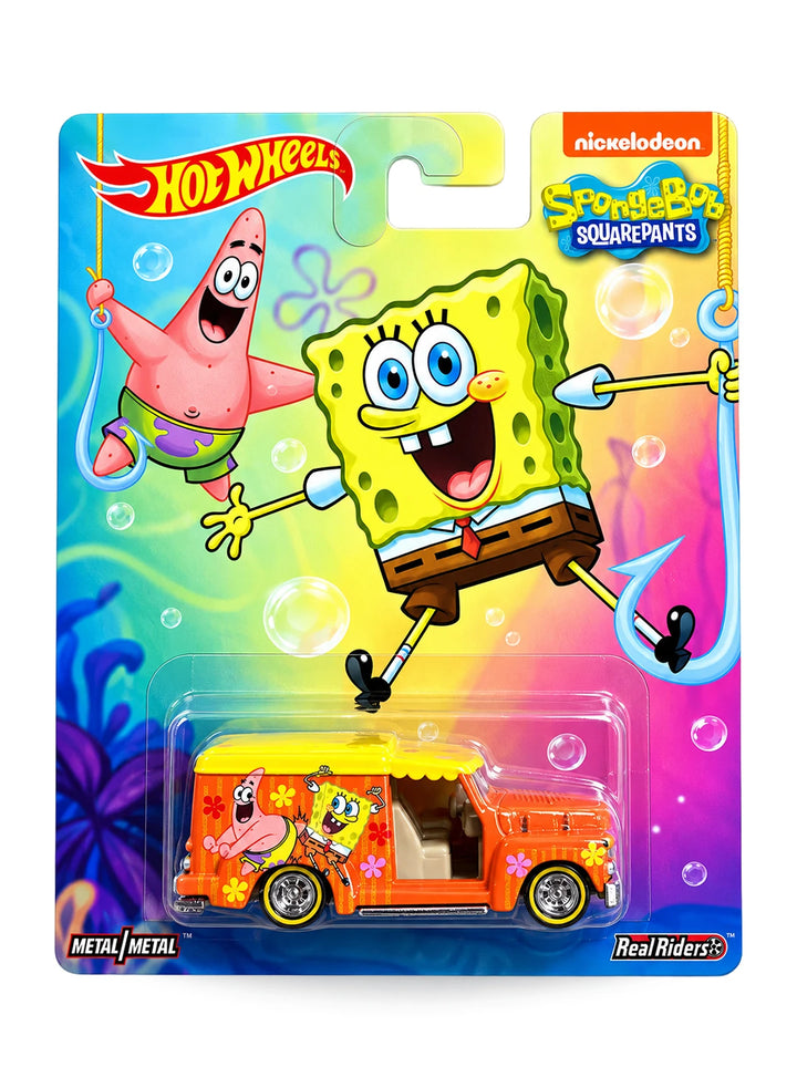 Hot Wheels Pop Culture SpongeBob SquarePants Custom '52 Chevy 1:64 scale diecast truck mint on its original hook gag character blister card.