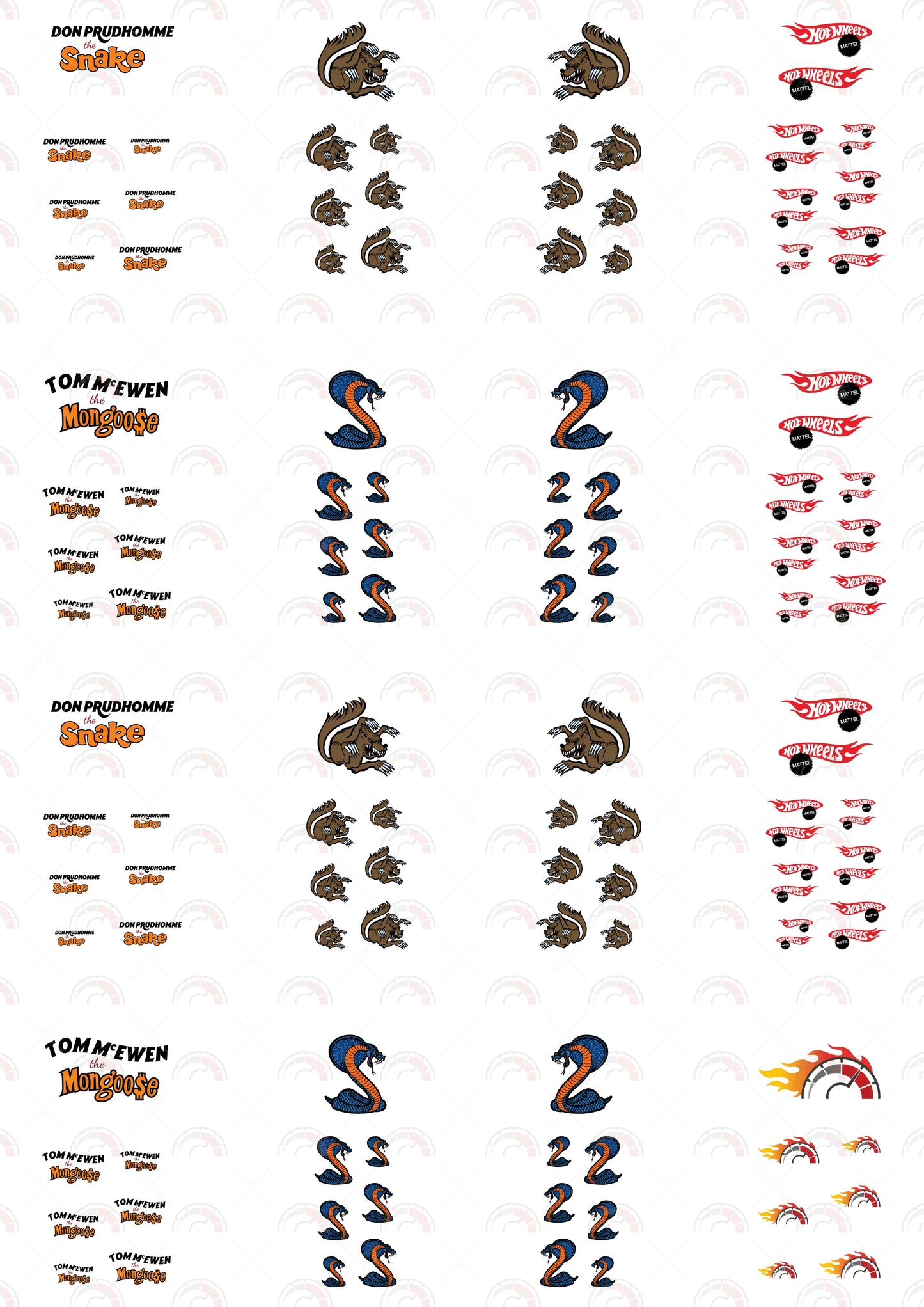 Tom McEwen The Mongoose model Car Decals