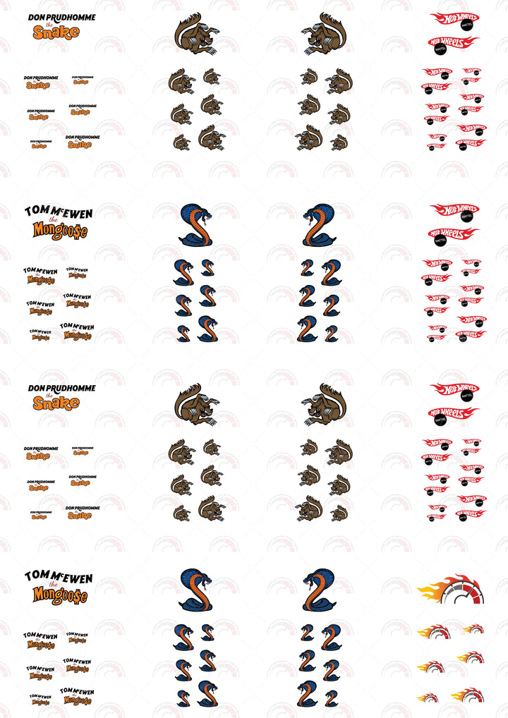 Tom McEwen The Mongoose model Car Decals