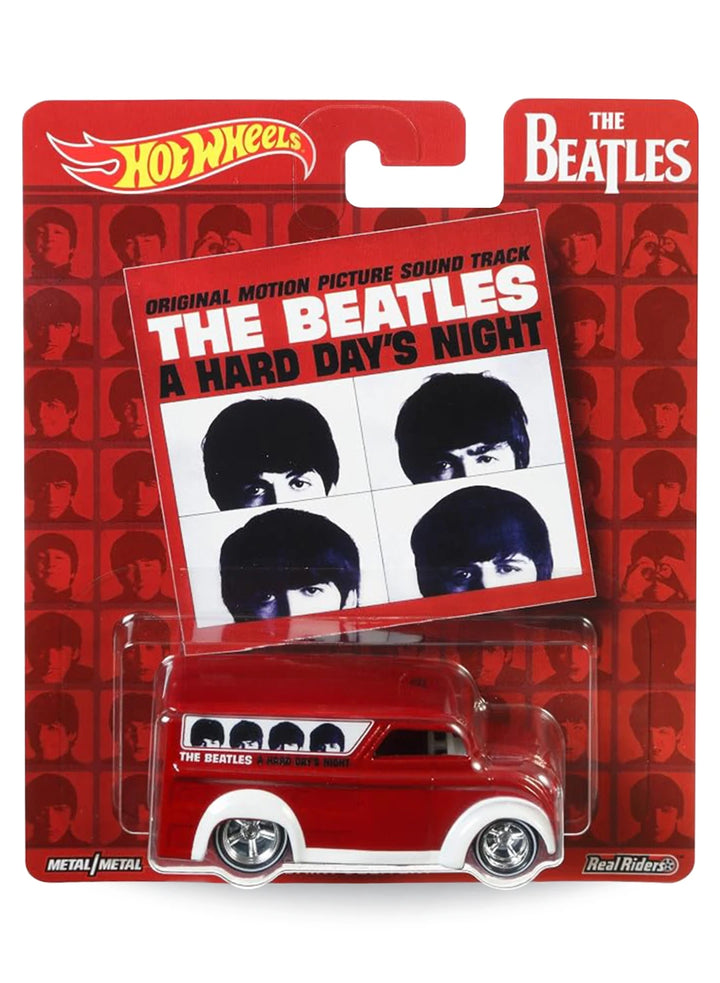 Hot Wheels Premium Pop Culture The Beatles Dairy Delivery 1:64 scale premium diecast truck mint on its original A Hard Day's Night album art blister card.